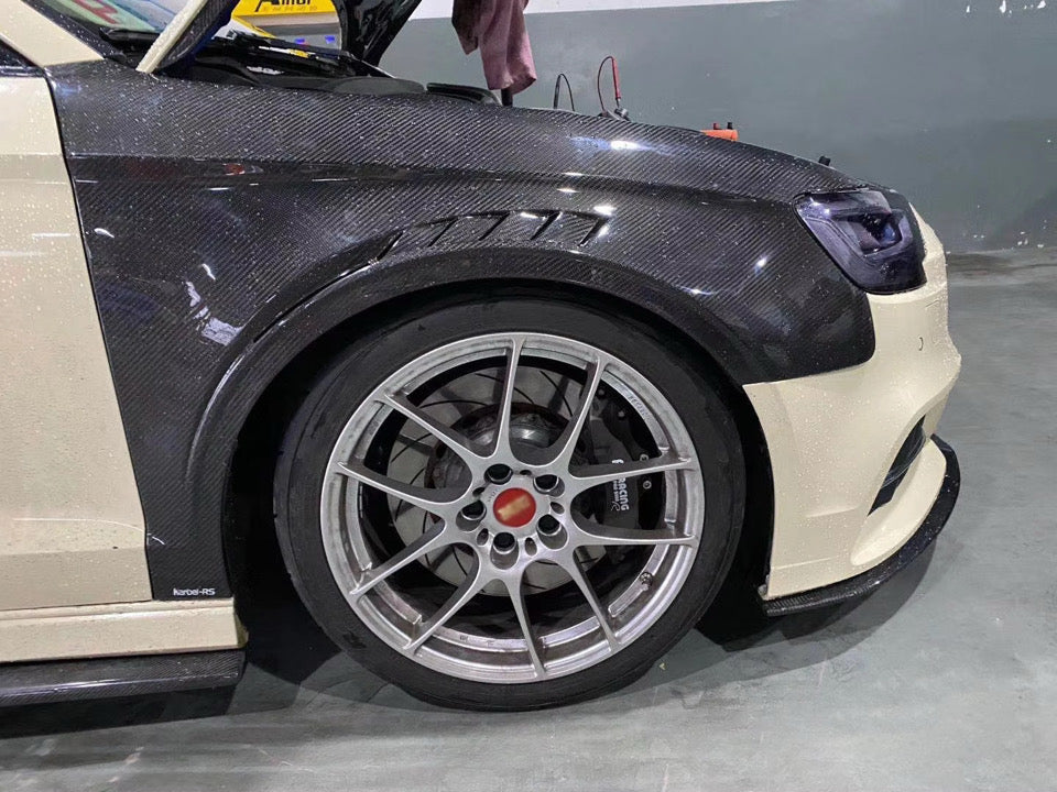 Audi A3/S3/RS3 8V Carbon Aero Vented Fender Pair