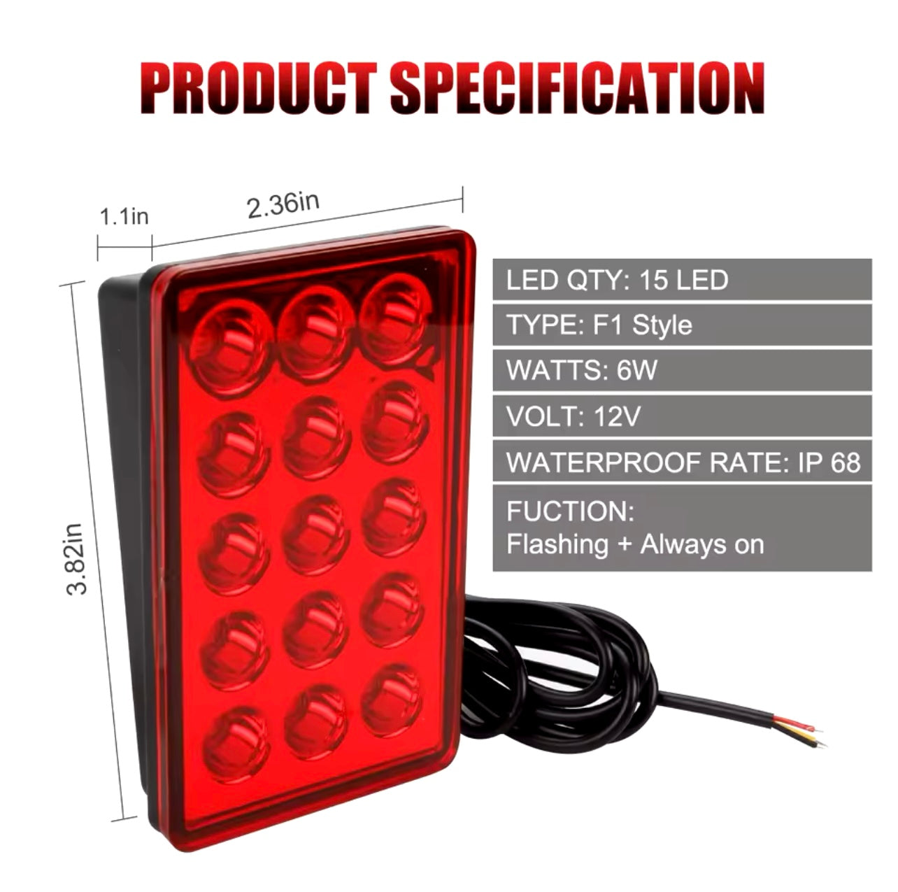 F1 “Rain Light” Style LED Brake Light