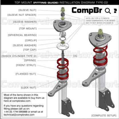 FORD FIESTA ST150/180 ADJUSTABLE FRONT SUSPENSION TOP MOUNT (PAIR)